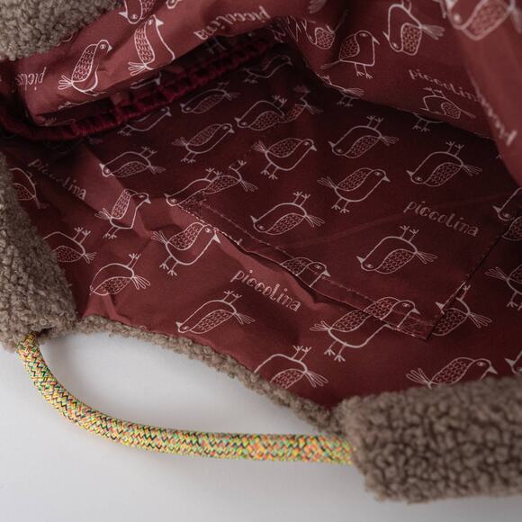 Cozy Teddy Fleece Cat Appliqué Tote Bag - Kusuguru Japan - Picture 8 of 9